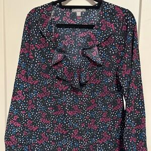 Lauren Ralph Lauren Black Floral Blouse